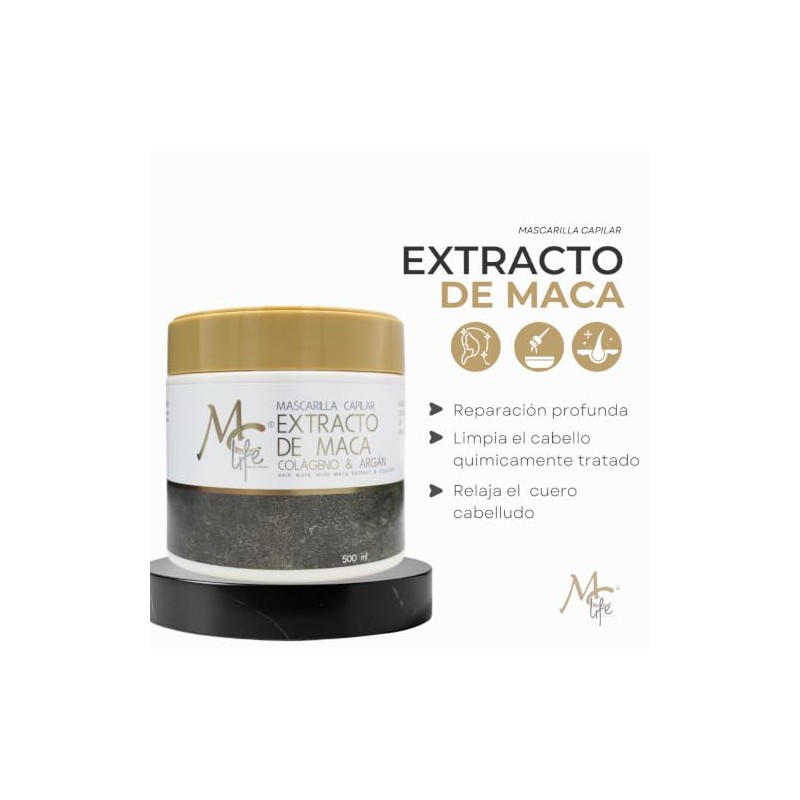 Mc Life Mascarilla Capilar Extracto De Maca Colágeno & Argán