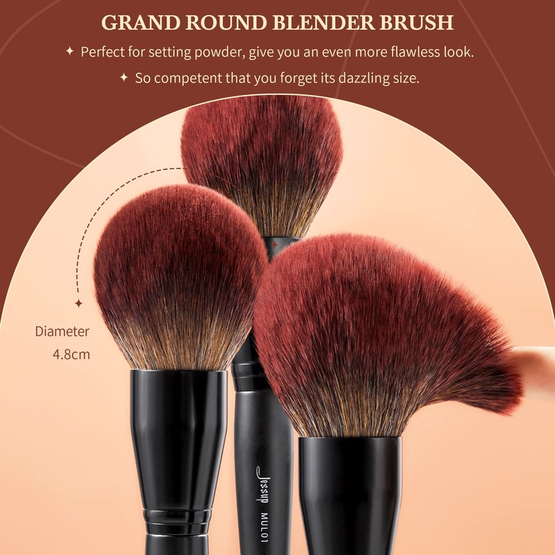 Jessup Makeup Brushes Set Professional 21Pcs Black Complete Collection, Synthetic