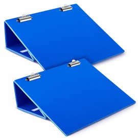Nuanchu 2 Pcs Folding Slant Board for Writing 14 x 12 Inch Large Slanted Clipboard Adjustable Tilted Writing Board Sloped Surface to Improve Handwriting Legibility Endurance for Office Reading (Blue)
