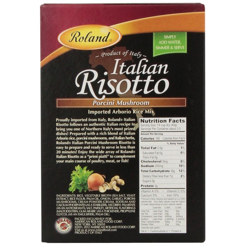 Roland Italian Risotto, Porcini Mushroom, 5.8 Ounce (Pack of 6)