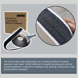 Vaotais Innovative Upgraded Asphalt Crack Sealer and Joint Repair Tape - Handles Temp Extremes, Efficient Road Repair, Improved Version, Torch Not Required (2.0in * 50ft)