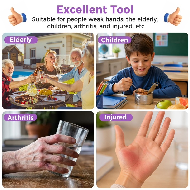 3-in-1 Multi Function Jar Opener, for Seniors, Weak Hands, Arthritis