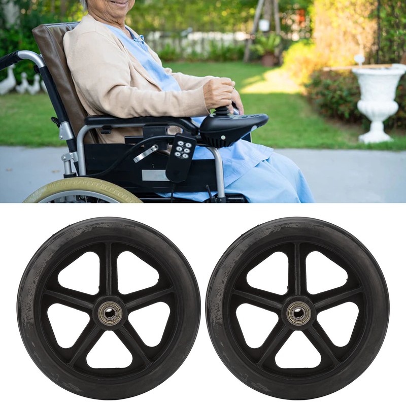 2pcs Replacement Wheel Professional Black Safe PU Front Wheel Accessory