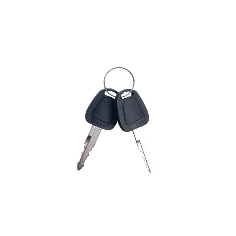 2PCS F900 lgnition Keys with Keychain Replacement for Daewoo Doosan