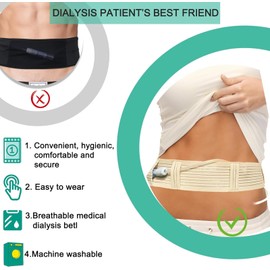 Breathable Peritoneal Dialysis Belt, Abdominal Dialysis Belt for Men and Women, Abdominal Dialysis Belt for PD, G, PEG, J-Tube Fixed, Adjustable Breathable Catheter Protection Belt (M)