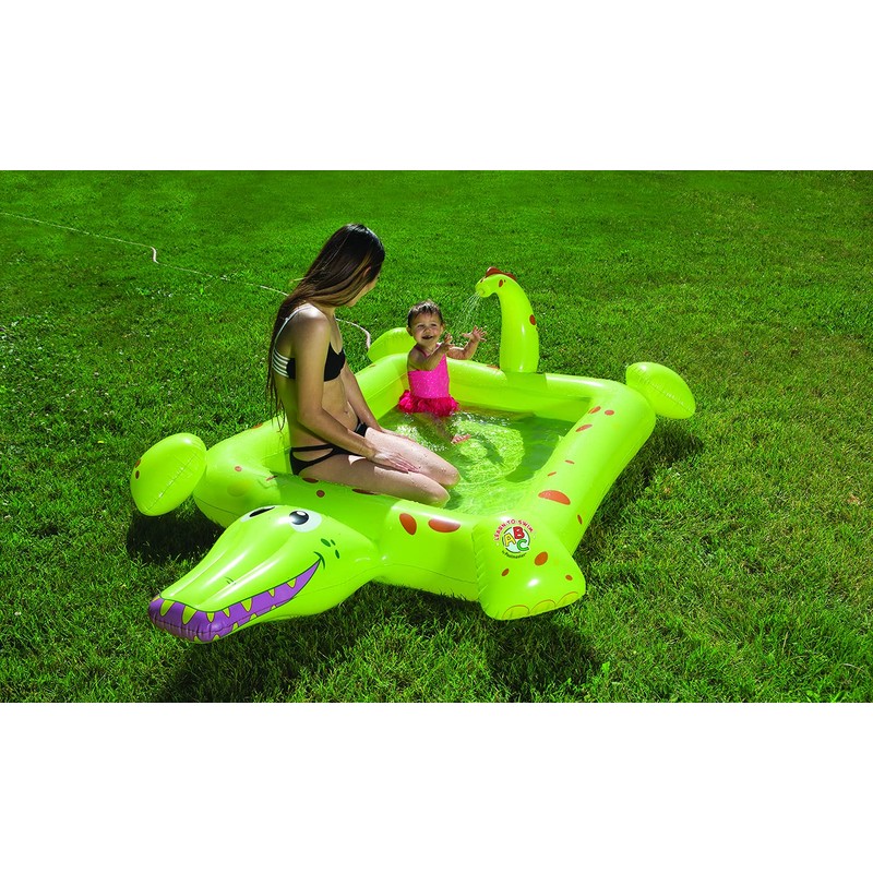 Poolmaster Crocodile Spray Inflatable Kiddie Swimming & Wading Pool for