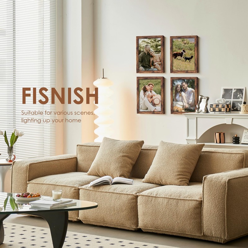 6x8 Picture Frame 5 Pack, Classic Brown Photo Frame for