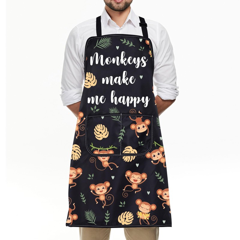 ENSIANTH Monkey Lovers Monkey Make Me Happy Cooking Baking BBQ