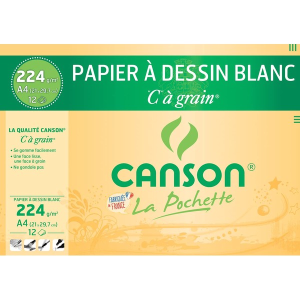 CANSON 200027114 Zeichenpapier, DIN A4, 224 g/qm