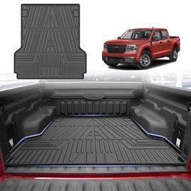 Flymotor Truck Bed Mat for Ford Maverick 2022 2023 2024 2025 All Weather Rear Bed Liner TPE Trunk Bed Liner for Ford Maverick Accessories(Hybrid & Gas Model - XL/XLT/Lariat)