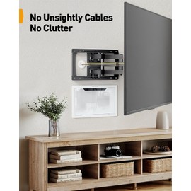 Perlegear 9″ in-Wall Media Box, Electrical Box, Recessed Outlet Box and Media Enclosure for One Connect Box & Network Switches, Cable Management Kit with Cutting Template, Dust Bag & Drywall Saw