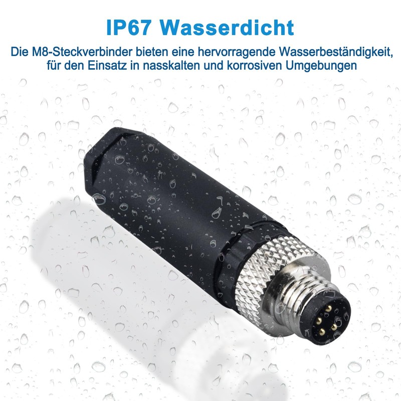 Lonlonty M8 Socket (4 Pin, A-Coding), Field Assembled Circular Connector,