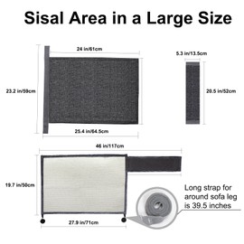 Upgraded Cat Scratch Furniture Couch Protector with Natural Sisal for Protecting Couch Sofa Chair