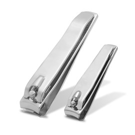 Comtech Impex Nail Clippers Set for Men & Women, Stainless Steel Nail Clipper for Thick Nails, Toenail Clippers 2 Pcs Nail Cutter for Fingernails Clippers (Silver)