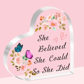 SDOFY She Believed She Could So She Did Congratulations Gifts for Women Inspirational Presents for Women Girls Acrylic Plaque Gifts for Nurse Daughter Sister on Graduation Birthday Christmas