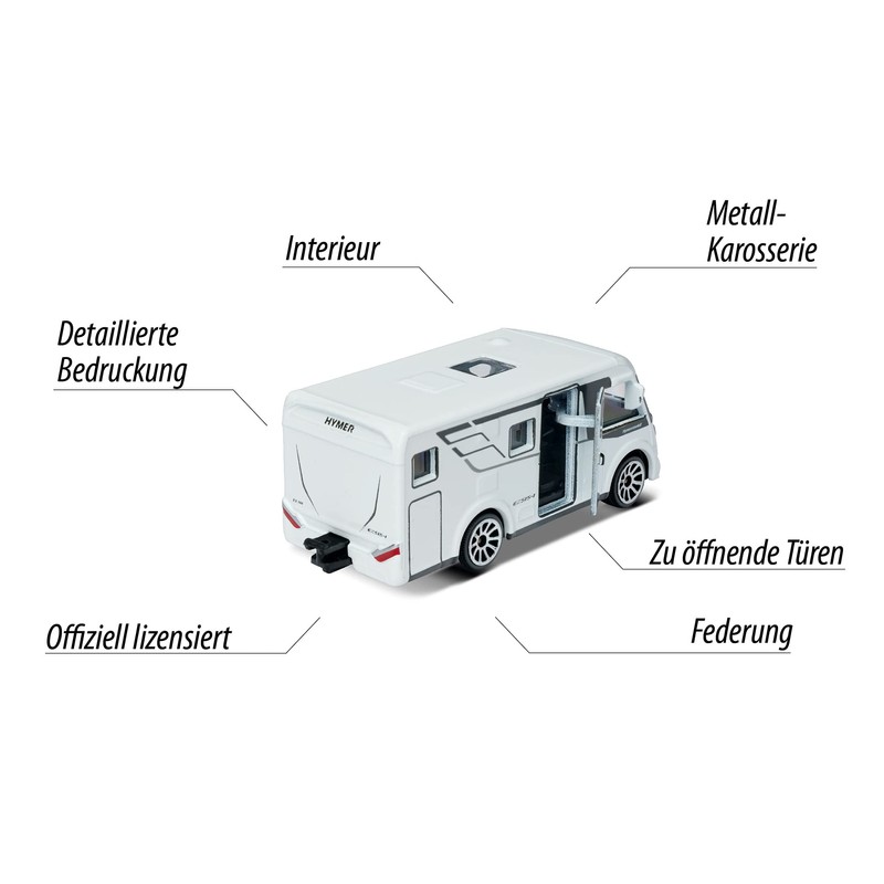 Majorette 212057601Q02 Explorer Hymer Mobil Exsis-i, Camper, Motorhome, Camping, Toy