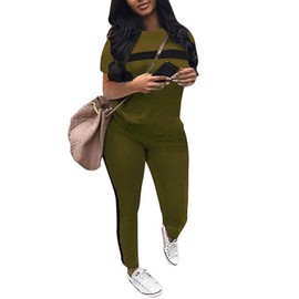 Bealin Workout Sets for Women Two Piece Outfits Summer Sweatsuits Jogger Sets Casual Tracksuit Green X-Large