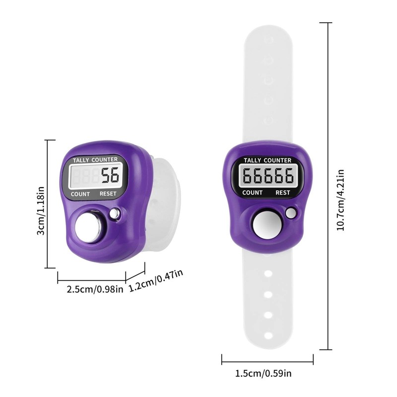Uzinb Hand Held Useful Digital Display Knitting Crochet Amigurumi Purple/Green