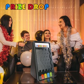 Hooomyai Hooomyai Mini Tabletop Prize Drop Board Game 25"x14" Plinko Board Foldable Stand with Customizable 8 Playing Pucks for Carnival Tradeshow Party