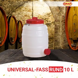 Barrel 10 L PE White 1 Carry Handle Filling Opening Diameter 120 mm GRAF
