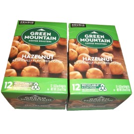 Green Mountain Roasted Hazelnut Coffee Keurig K-Cup Pods 24 Count (2 X 12)