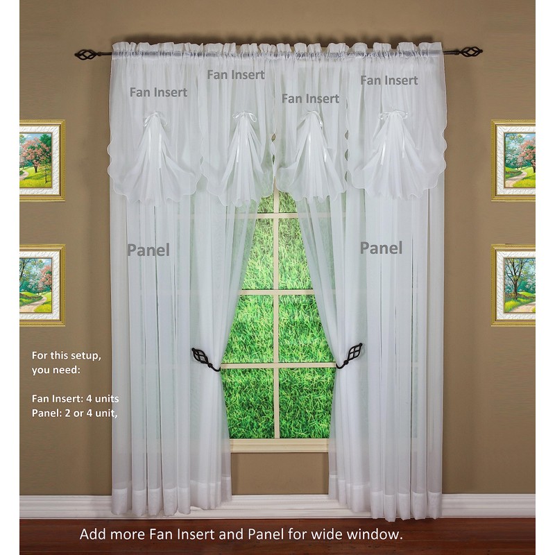 Today's Curtain Emelia Original Voile Panel 63", White, 60"W x