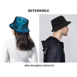 Malaxlx Women's Fishing Hat, Bucket Hat, Fishing Hat, Sun Hat, Fishing Hat, Summer Hat, Foldable Beach Hat, Outdoor Hat, dragon, Unit size