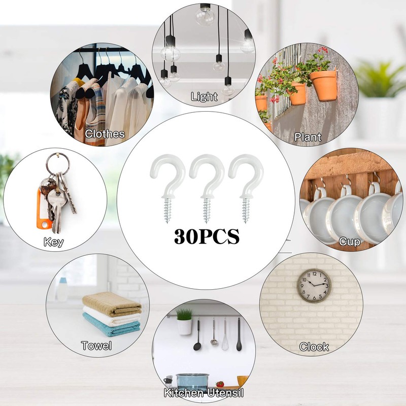 ‎Drado 30 Pcs Ceiling Hooks Heavy Duty Screw Cup Hook