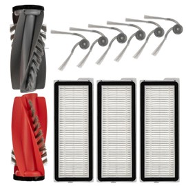 (10 Pack) QRevo Curv Replacement Accessories Kit Compatible with Roborock QRevo Curv, QRevo Edge, Q Revo Curv, Q Revo Edge Robot Vacuum Cleaner Parts, 1 Main Brush, 3 HEPA Filters, 6 Side Brush
