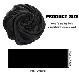 VIDSTM Sheer Chiffon Scarves, Soft and Skin-Friendly Stole for Evening Dress, Grace Shoulder Scarf, Extra Large and Extra Wide Scarf for Women, for Parties, Evening Parties, Weddings, black