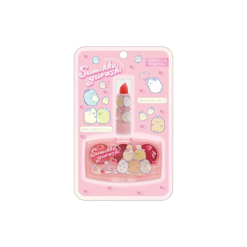 San-X FE41201 Sumikko Gurashi Lipstick & Eye Shadow Set, Pink,