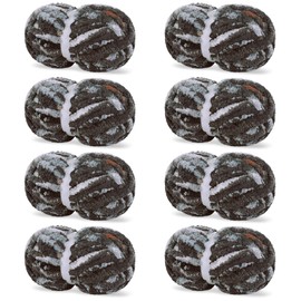 HOMBYS Chunky Chenille Yarn for Hand Knitting,Super Bulky Giant Thick Yarn for Crocheting,Big Soft Plush Yarn for Chunky Blanket,Tie-Dye Multicolor Fluffy Jumbo Yarn,Blue(Grey Multi,8 Pack)
