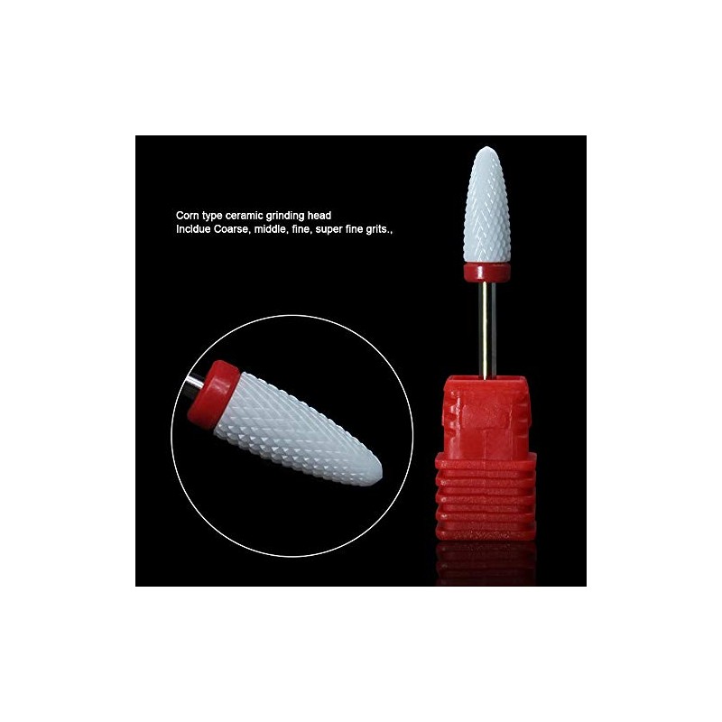 ASNOMY 2.35mm Ceramic Nail Drill Bits Set, Pro Coarse Medium