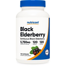 Nutricost Nutricost Elderberry Capsules 575mg (120 Capsules) - Black Elderberry, Vegetarian Capsules, Gluten Free and Non-GMO Supplement