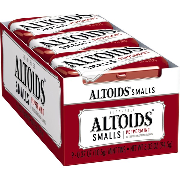 Altoids Smalls Mints, Peppermint, 0.37 Ounce (2 Packs of 9)