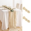 Cheesecloth Table Runner 2 Pcs Beige Table Runner 35x118 Inch
