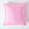 Homescapes - 100% Cotton Plain Pink Cushion Cover- 45 x
