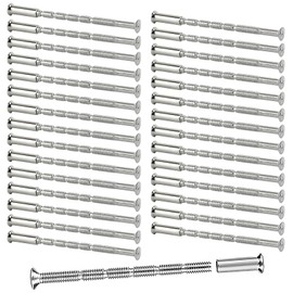 SHYSBV M3 Door Handle Fixing Screws and Sleeves, 30 Set M3 Screws/Bolts, M3 x 60mm Hollow Door Fixings, Nickel Plated Connecting Screw for Doors Cabinet Drawers