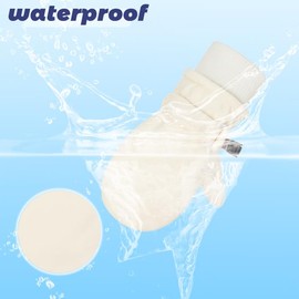 Urban Virgin Toddler Waterproof Outdoor Infant Mittens Baby Winter Gloves Dino Cuffed Warm Fleeced Kids Ski Gloves For Teens E1408White&E1408Pink S(3Months-3T)