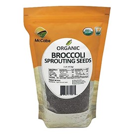 McCabe Organic Broccoli Sprouting Seeds for Microgreens - Organic Broccoli Seeds for Sprouting | Rich with Fiber & Minerals | USDA and CCOF Certified | Product of USA | 1Lbs