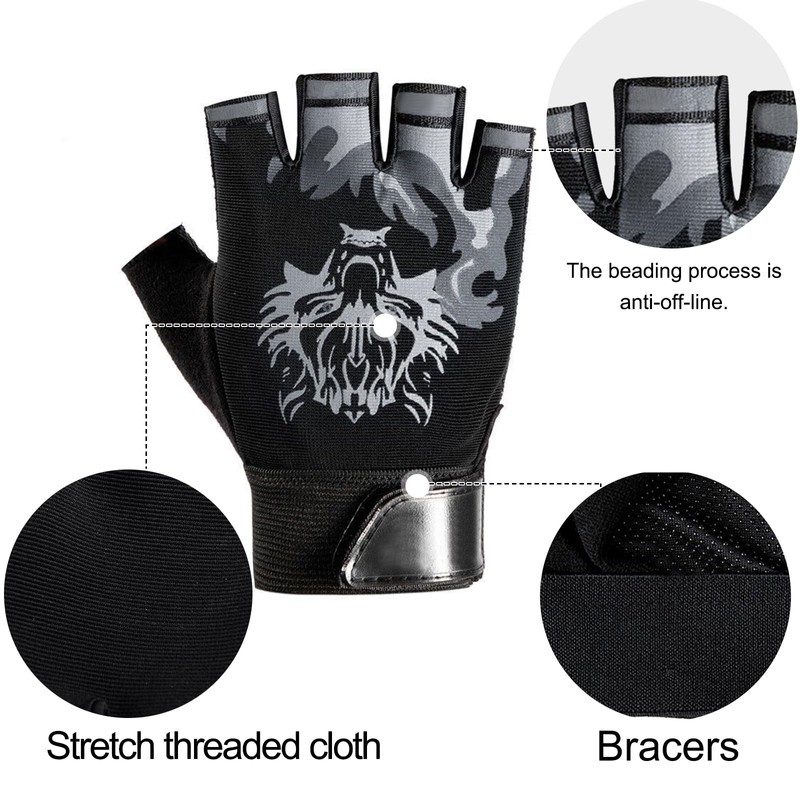 CubePlug Kids Boy Girl Cycling Climing Half Finger Gloves GEL