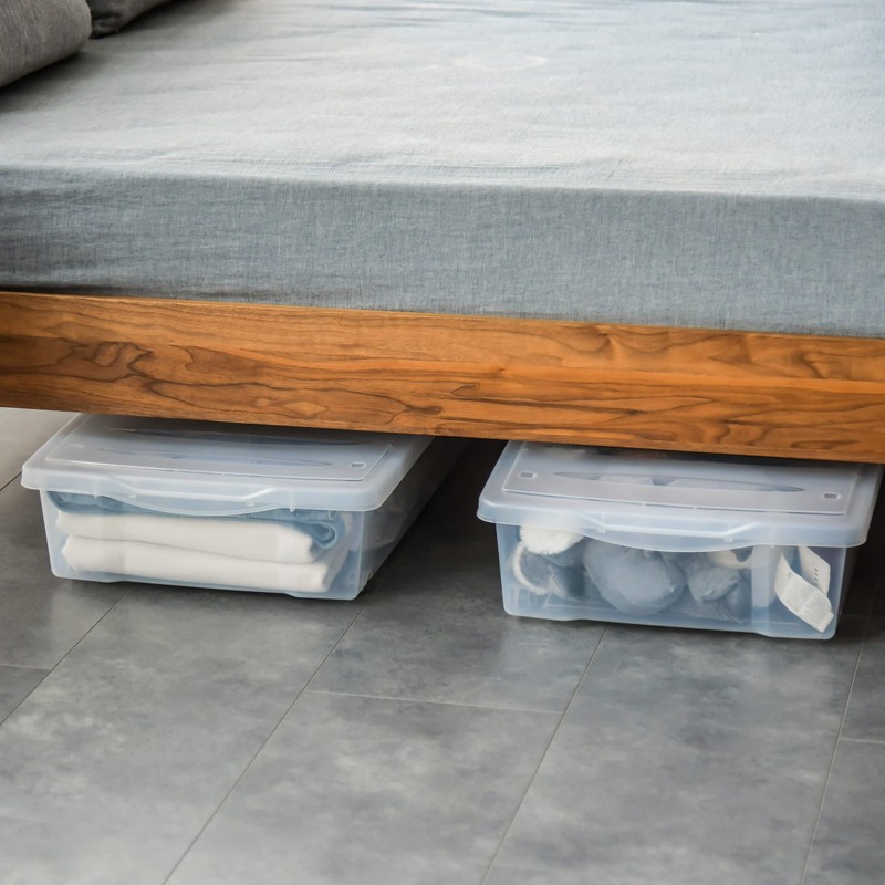 Citylife 57 QT Plastic Under Bed Storage Bins with Double-opening