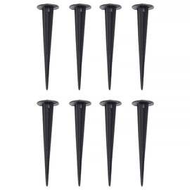 Garden Stakes, 8 Pack Ground Light Spikes Stakes, 16cm Ground Solar Torch Light Spikes Landscape Edging Stakes, Aluminum Coated Steel Tube Sturdy Garden Canes Spike Flood Light Stakes Sand Wood