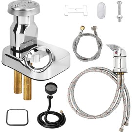 LukLoy All-in-One Salon Shampoo Bowl Faucet Vacuum Breaker Kit, Complete Set Salon Sink Parts for Salon Shampoo Bowl and Bed, 1/4" Nut Beauty Salon hose and sprayer for Barber Shop Spa Center