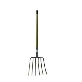 6 Tines Forged Pitch Fork With Long Deltaic Fiberglass Handle! Assembled in U.S.A.!