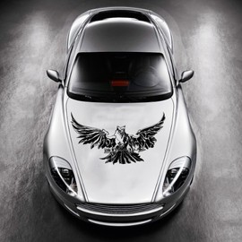 Vinyl Decals for Car Hood Animal Flaming Tribal Eagle Bird Wings Sticker Art Any Vehicle Window Graphics Mural (1429)
