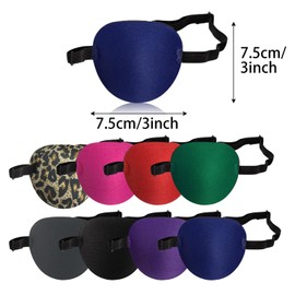 UILYNIU Pack of 8 Augenklappen für Erwachsene und Kinder verstellbare weiche Augenklappe, Augenklappe für Amblyopie, Strabismus und Operationen, geeignet für linkes und rechtes Auge (8 Farben)