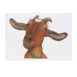 'Big Ear Goat' Temporary Tattoo - Water Resistant, Skin-Safe, Non-Toxic Transfer (TO00061895)