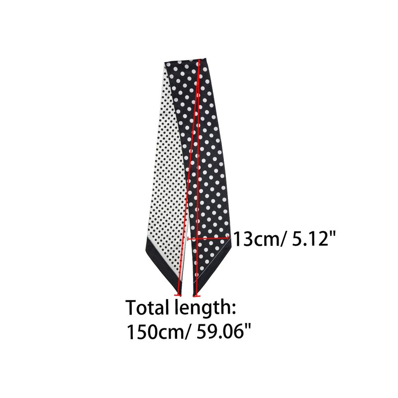 Allegra K Women's Long Scarf, Neckerchief, Thin, Hair Ornament, Polka