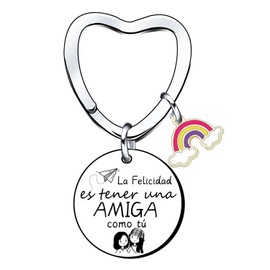 LKJHGF Llavero Mujer Gift Mujer Mejor Amiga para Amistad Especial Regalos de Cumpleaños para Niñas Que Son Amigas como Hermana Amiga Gift Damas Graduación Gift Navidad, Silver/Black, L, Silver / black